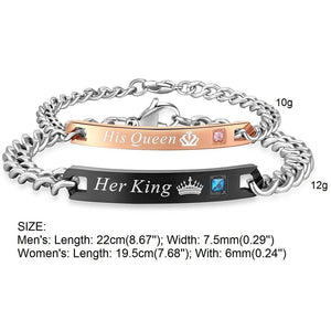 ULTRA BRACELETS 2 PIECES FOR MEN AND FOR WOMEN "HER KING HIS QUEEN"