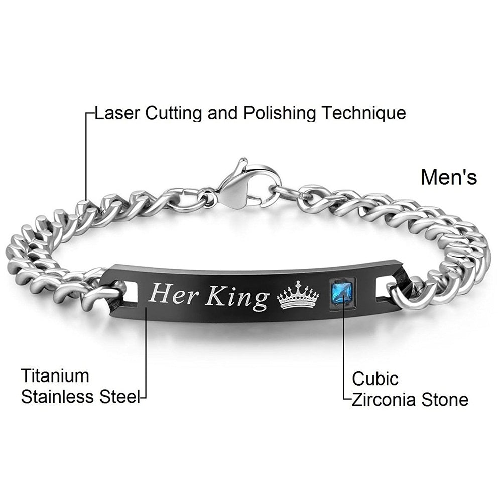 ULTRA BRACELETS 2 PIECES FOR MEN AND FOR WOMEN "HER KING HIS QUEEN"