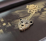 Shocking Rhinestone Plated Jaguar Necklace