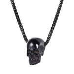 BLACK GOLD PLATED SKULL NECKLACE