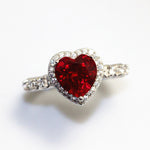 RED RUBY HEART RING