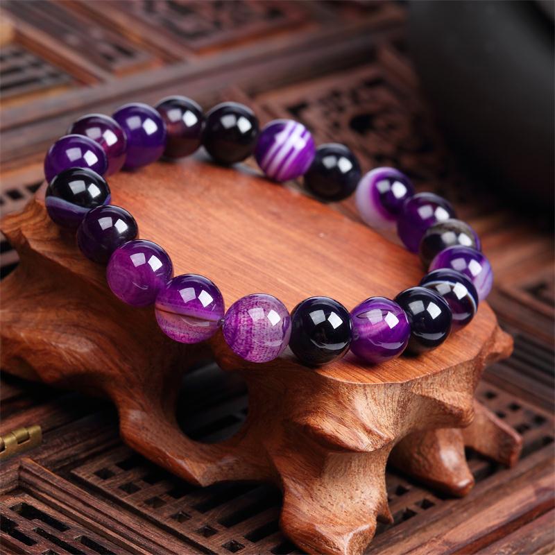 Mystic Purple & Black Beaded Bracelets