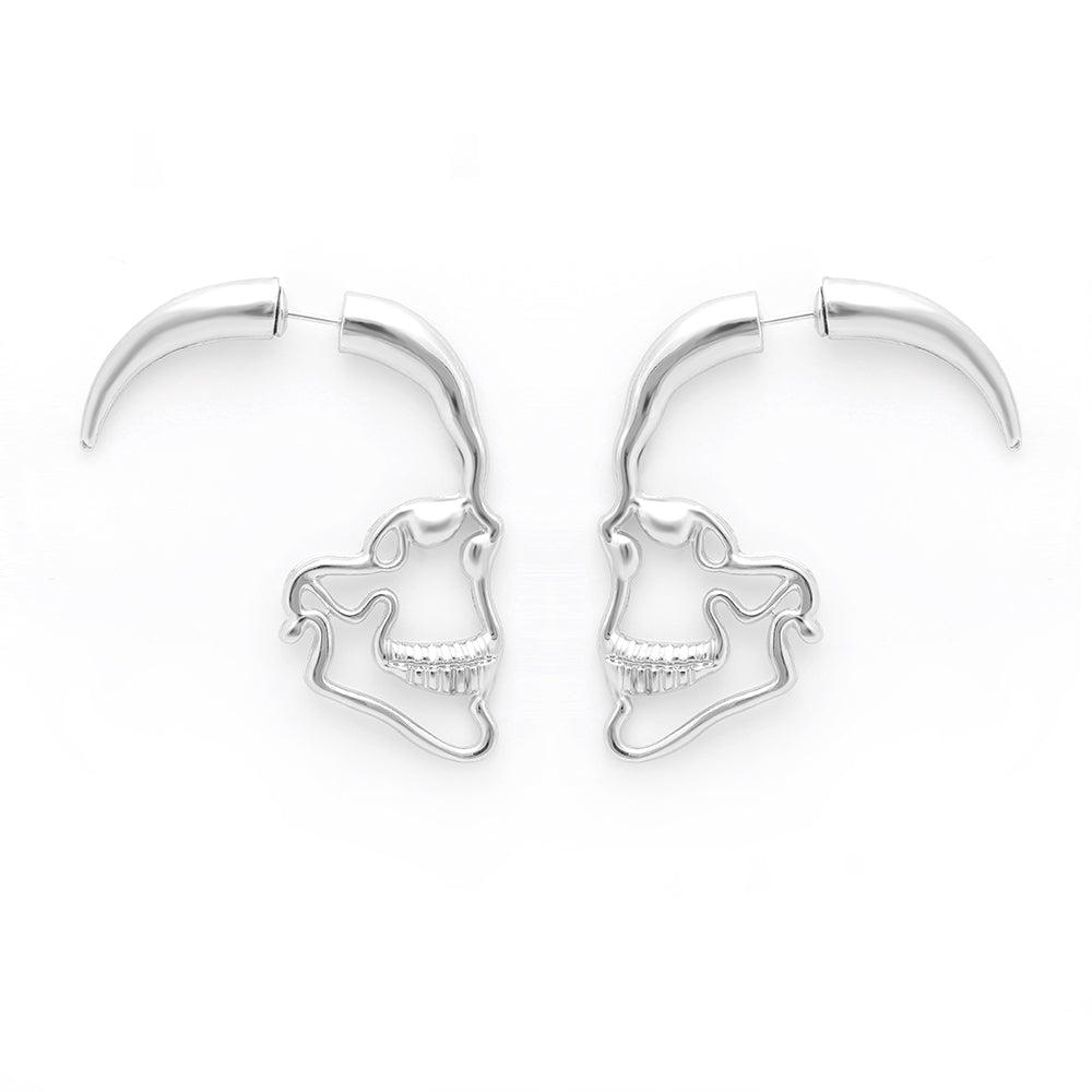 Silver Skull Stud Earrings