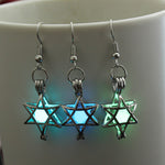 Luminous Hollow Five Pointed Star Earrings