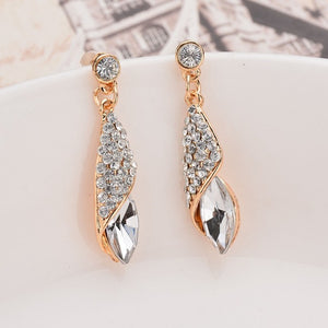 Cool Alloy Austria Crystal Long Water Drop Earrings