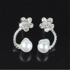 Crystal Plated Pearl Earrings