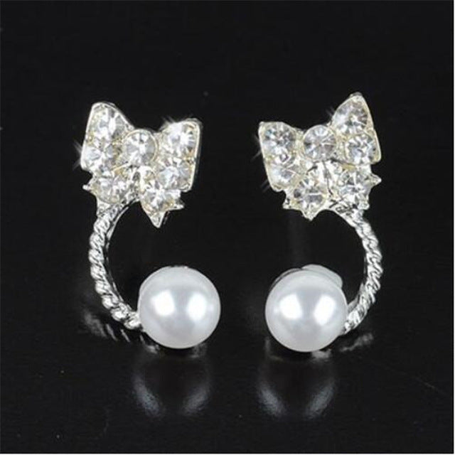 Crystal Plated Pearl Earrings