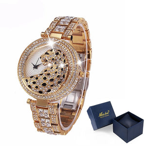THE GOLD STYLE RHINESTONE ULTRA LEOPARD WATCH (HIGH QUALITY)