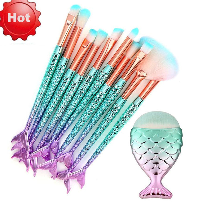 11PCS Ultra Mermaid Makeup Brushes