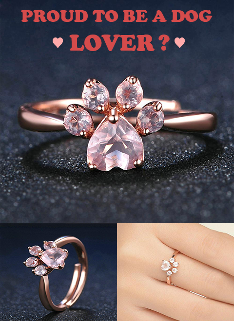 ROSE GOLD DOG PAW PRINT RING