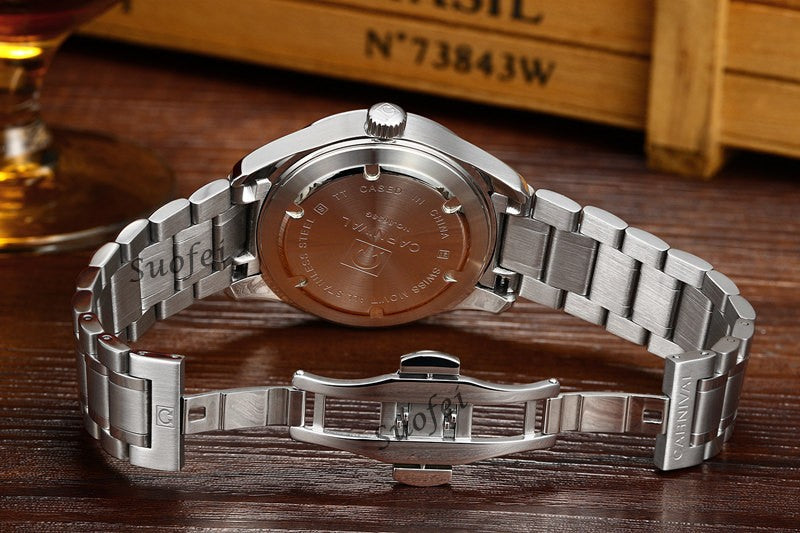 LUMINOUS STAINLESS STEEL WATERPROOF WATCH