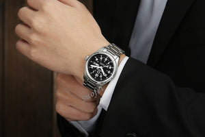LUMINOUS STAINLESS STEEL WATERPROOF WATCH