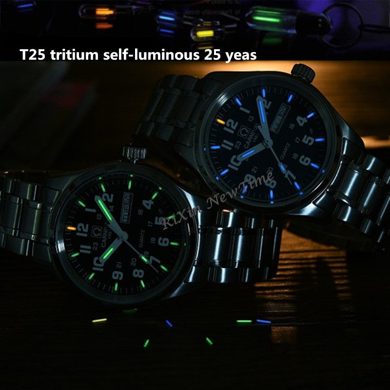LUMINOUS STAINLESS STEEL WATERPROOF WATCH
