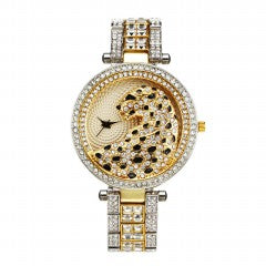 THE GOLD STYLE RHINESTONE ULTRA LEOPARD WATCH (HIGH QUALITY)