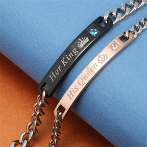 ULTRA BRACELETS 2 PIECES FOR MEN AND FOR WOMEN "HER KING HIS QUEEN"