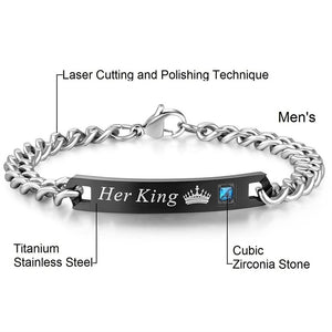 ULTRA BRACELETS 2 PIECES FOR MEN AND FOR WOMEN "HER KING HIS QUEEN"