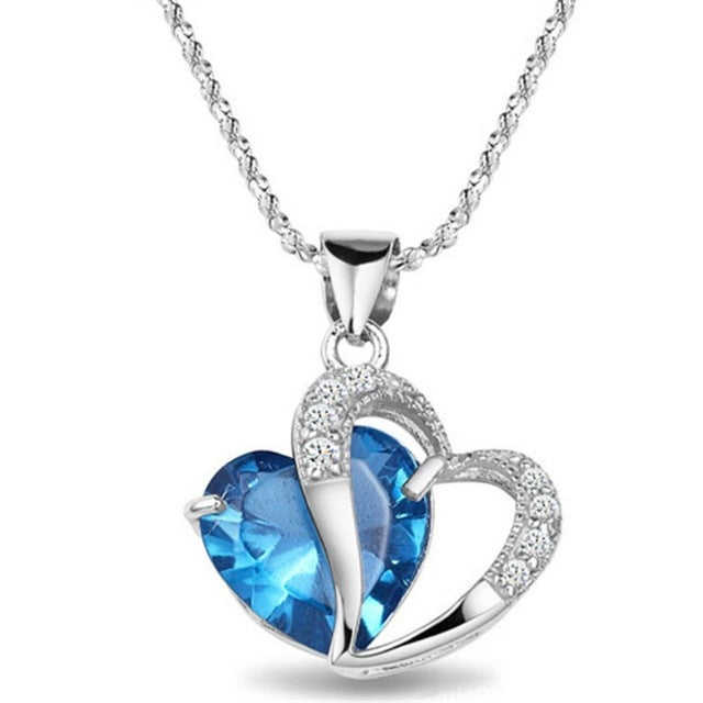CLASSIC MYSTIC CRYSTAL HEART NECKLACE (9PCS)