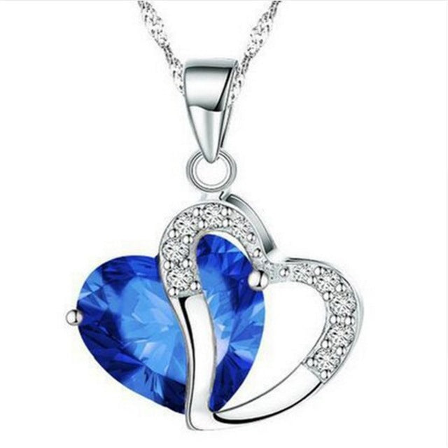 CLASSIC MYSTIC CRYSTAL HEART NECKLACE (9PCS)