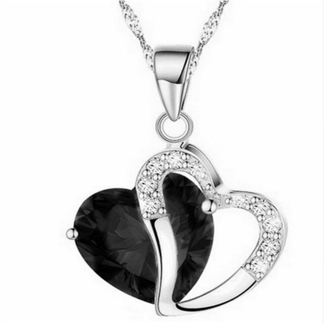 CLASSIC MYSTIC CRYSTAL HEART NECKLACE (9PCS)