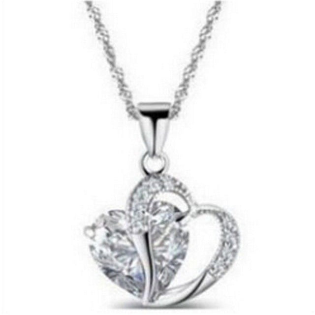 CLASSIC MYSTIC CRYSTAL HEART NECKLACE (9PCS)