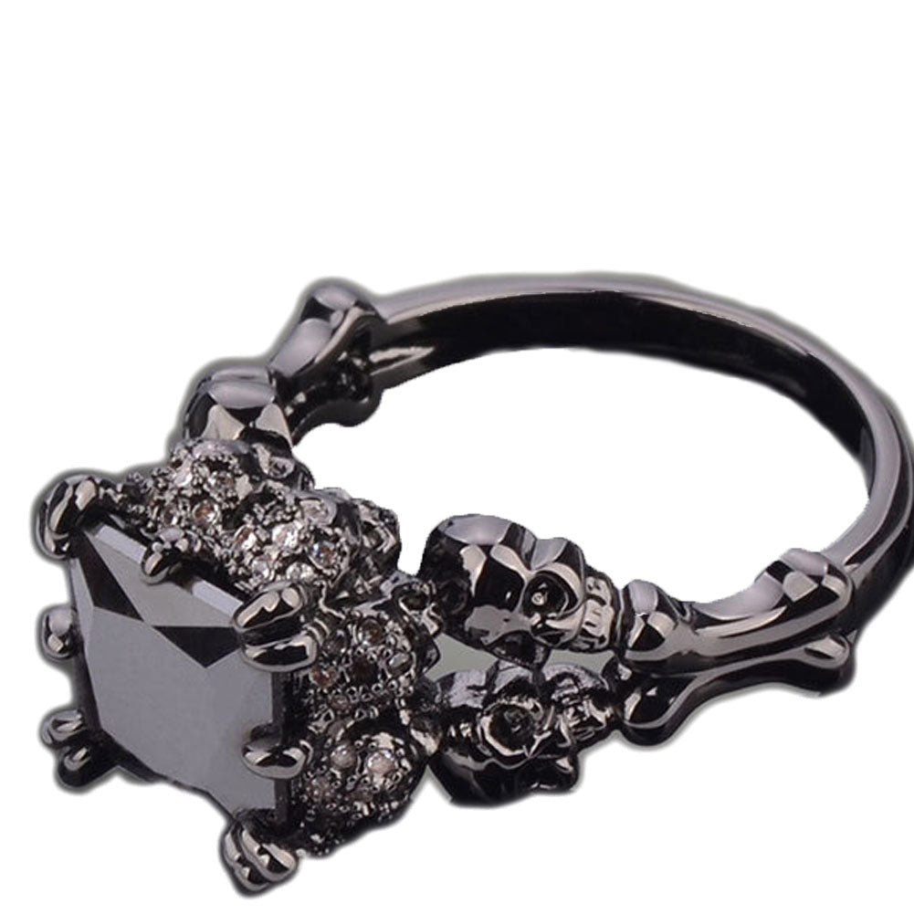THE BLACK JEWELED SKULL RING