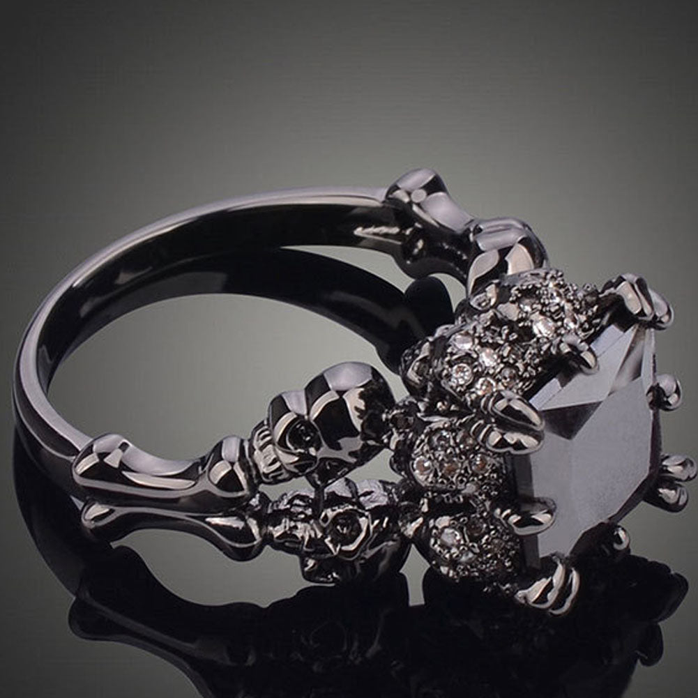 THE BLACK JEWELED SKULL RING
