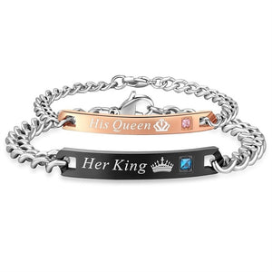 ULTRA BRACELETS 2 PIECES FOR MEN AND FOR WOMEN "HER KING HIS QUEEN"