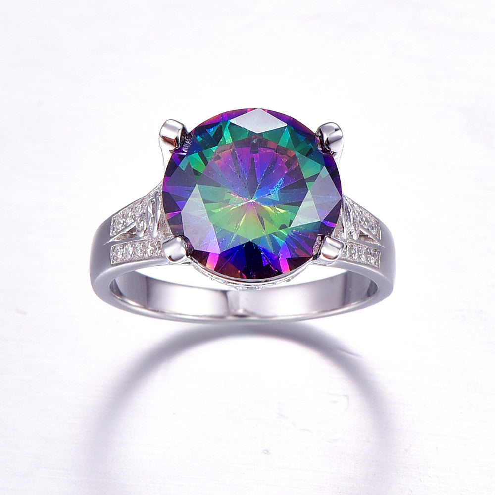 ULTRA MYSTICAL RAINBOW BEJEWELED STERLING SILVER RING