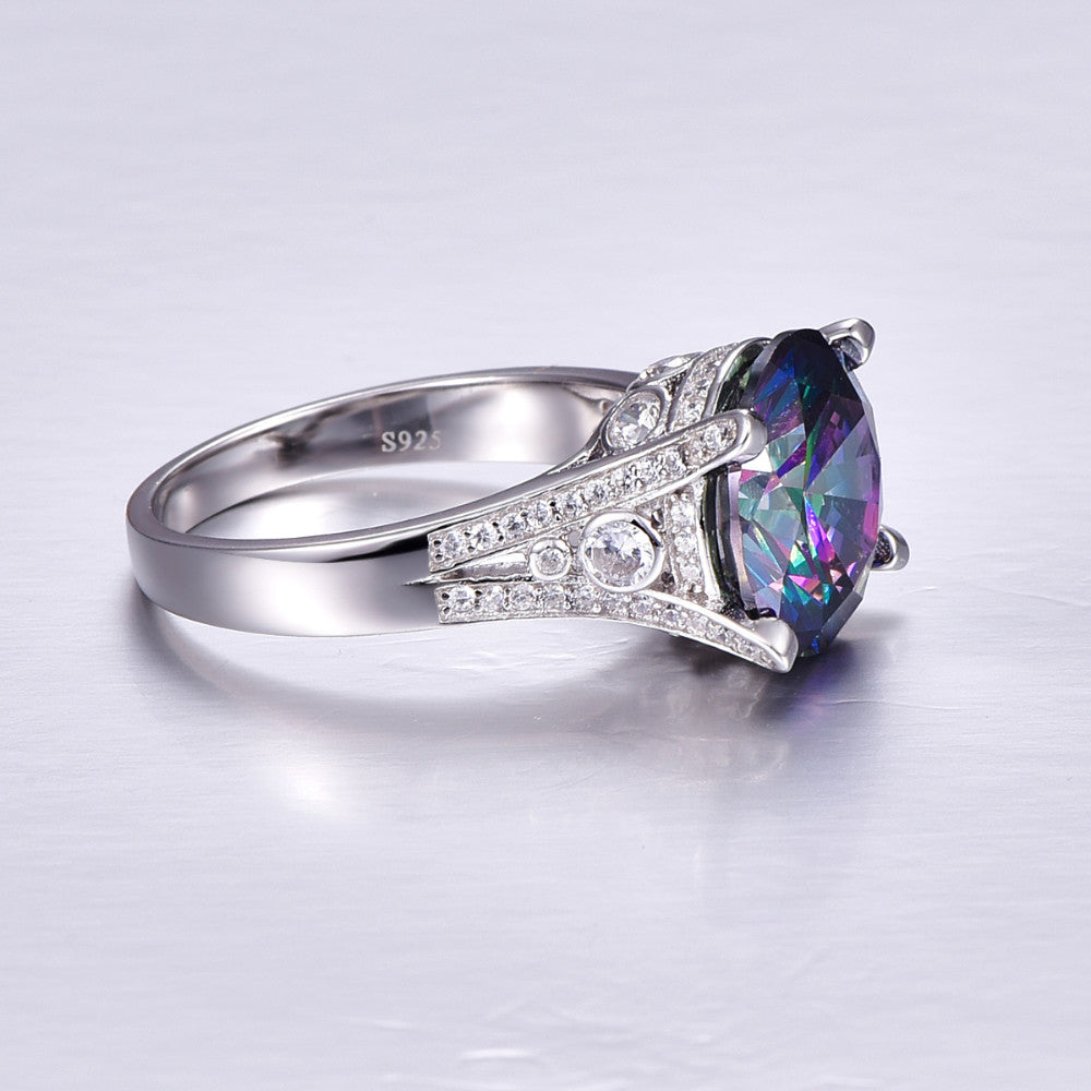 ULTRA MYSTICAL RAINBOW BEJEWELED STERLING SILVER RING