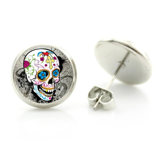 ARTSY SKULL HEAD EARRINGS