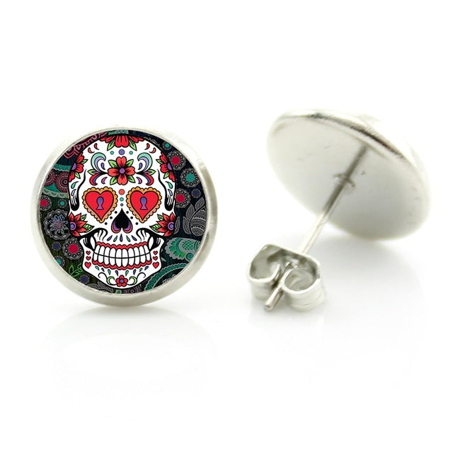 ARTSY SKULL HEAD EARRINGS