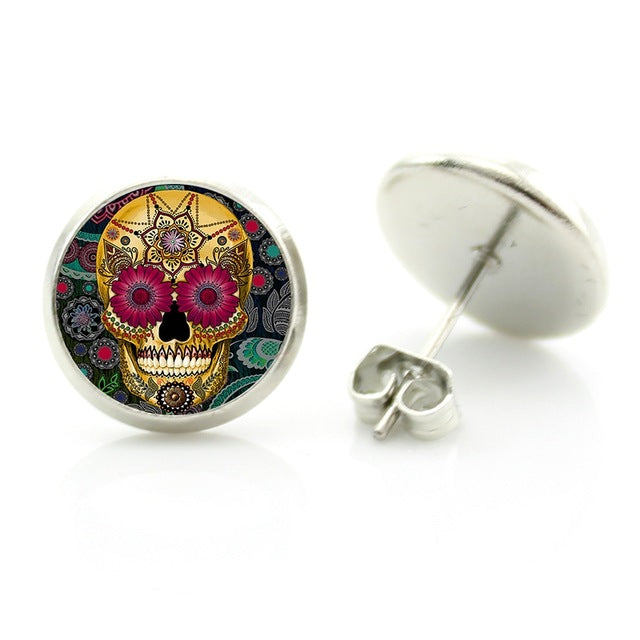 ARTSY SKULL HEAD EARRINGS