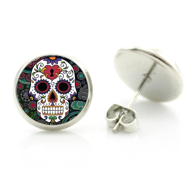 ARTSY SKULL HEAD EARRINGS