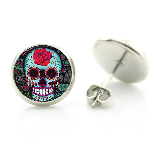 ARTSY SKULL HEAD EARRINGS