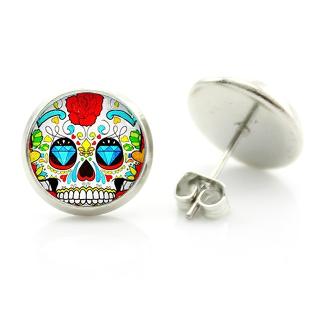 ARTSY SKULL HEAD EARRINGS