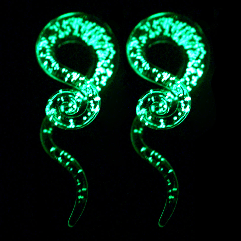 Glow in the Dark Taper Plugs Earrings