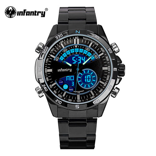 LUMINOUS FULL STEEL ANALOG DIGITAL SPORTS WATCHES