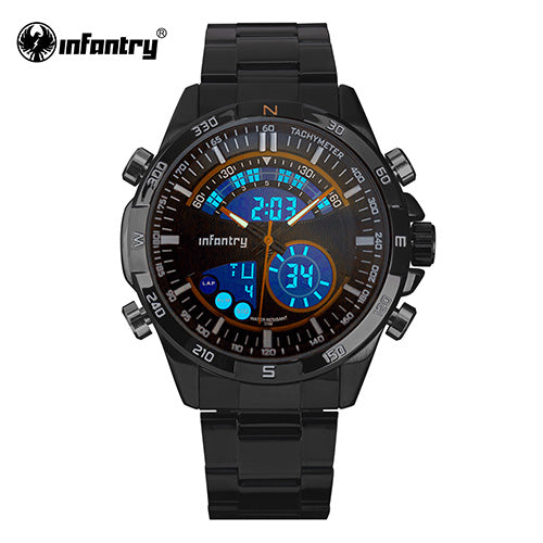 LUMINOUS FULL STEEL ANALOG DIGITAL SPORTS WATCHES