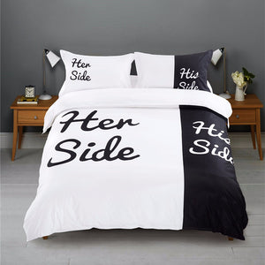 HER SIDE & HIS SIDE COUPLES BEDDING SETS