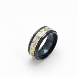 THE LUMINOUS DARK MASONIC STAINLESS STEEL RING