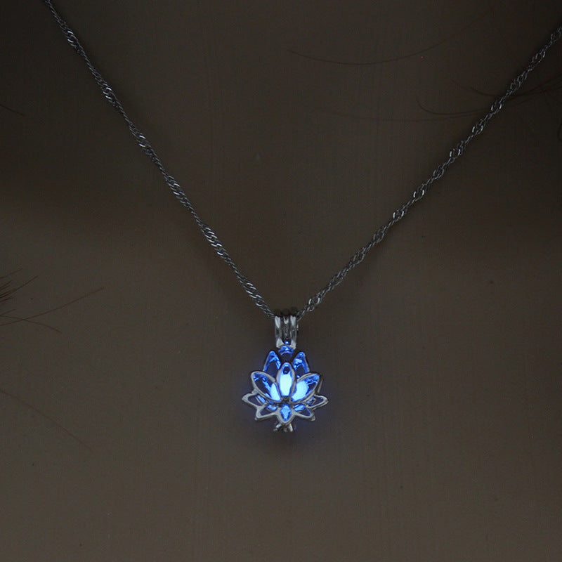 GLOW IN THE DARK LOTUS FLOWER NECKLACE