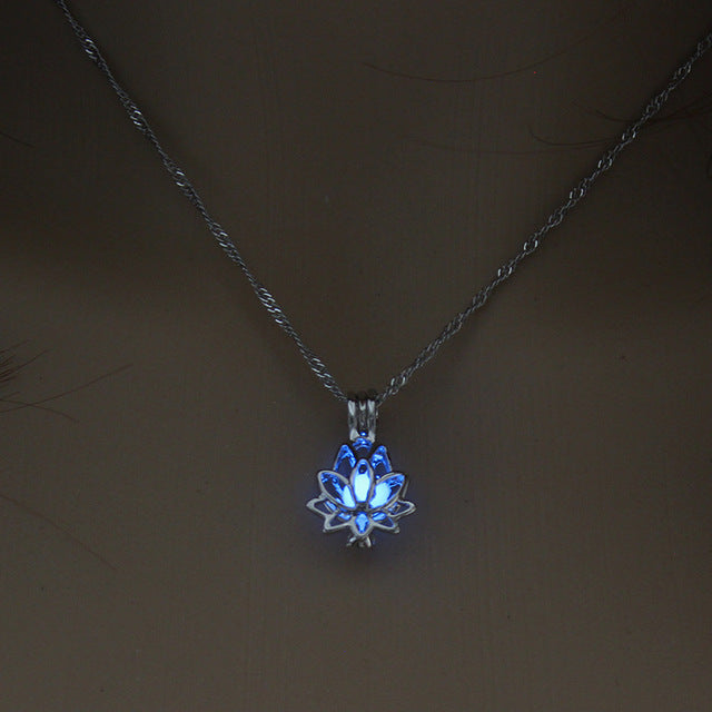 GLOW IN THE DARK LOTUS FLOWER NECKLACE