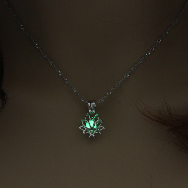 GLOW IN THE DARK LOTUS FLOWER NECKLACE