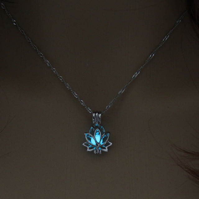 GLOW IN THE DARK LOTUS FLOWER NECKLACE