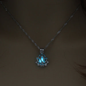 GLOW IN THE DARK LOTUS FLOWER NECKLACE