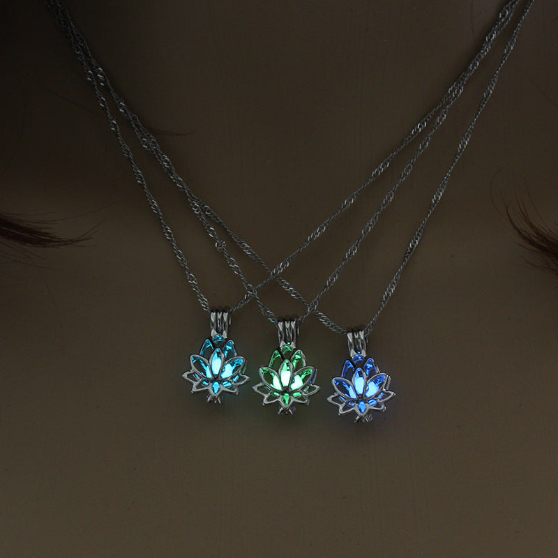 GLOW IN THE DARK LOTUS FLOWER NECKLACE