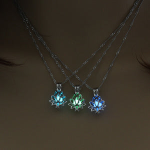 GLOW IN THE DARK LOTUS FLOWER NECKLACE