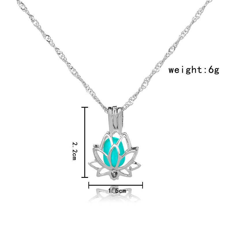 GLOW IN THE DARK LOTUS FLOWER NECKLACE
