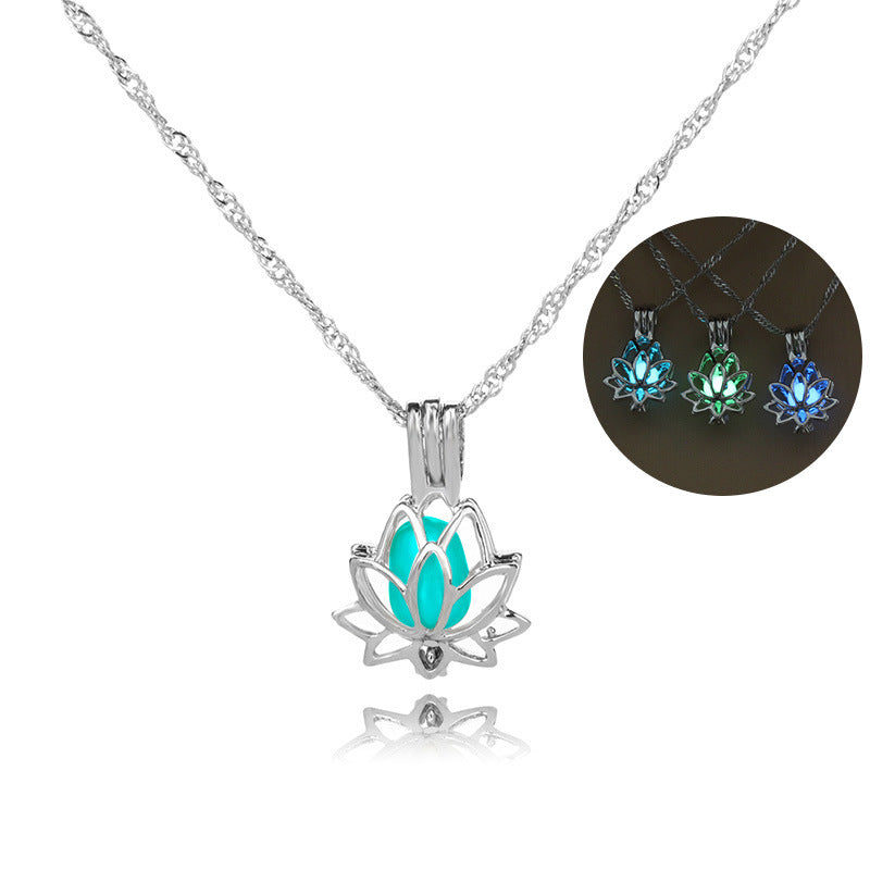 GLOW IN THE DARK LOTUS FLOWER NECKLACE