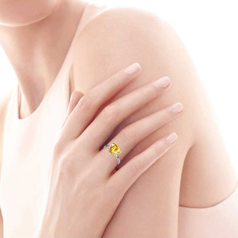 STUNNING STERLING SILVER CITRINE RING